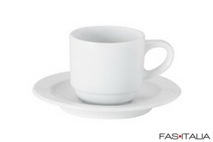 Tazza da caffè impilabile con piattino