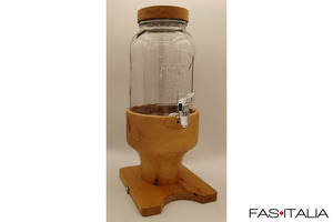 Dispenser di succhi con base in legno